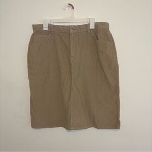 Elegant Tan Midi Skirt